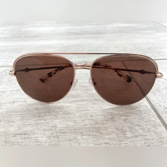 Alex Perry Aviator Rose-Gold Sunglasses - Picture 3 of 11